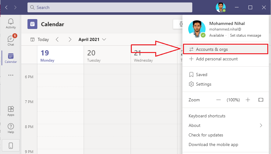 How To Switch Account In Microsoft Teams